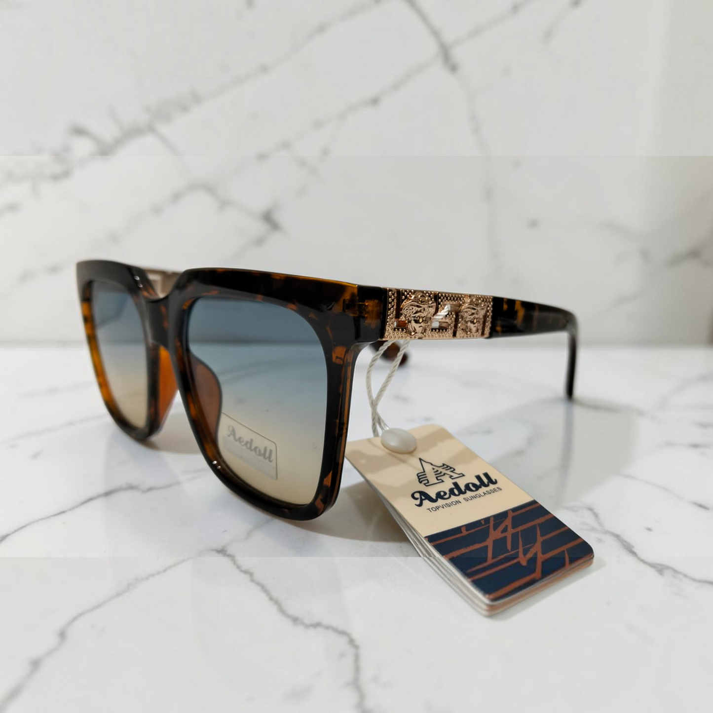 Aedoll Signature Tortoise Shell Sunglasses Premium Ladies Retro Square Frames
