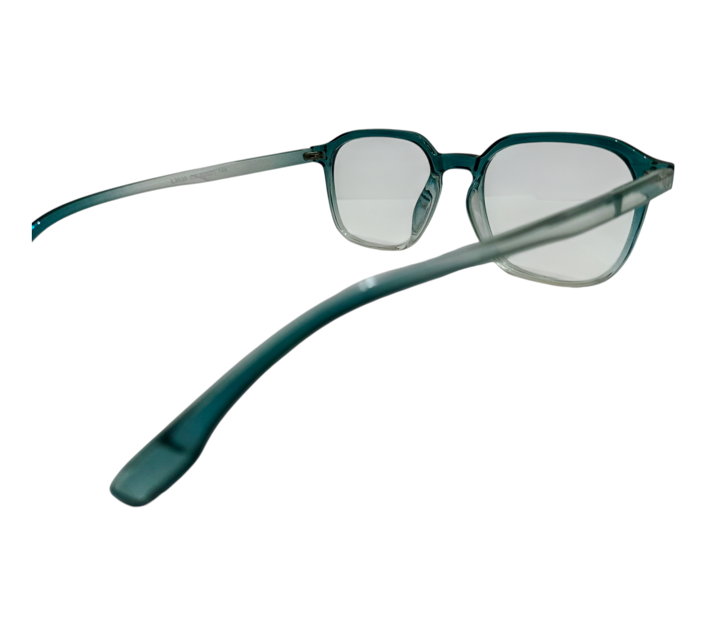 Trendy Teal Hexagon Eyeglasses - Clear Lens Fashion Frames