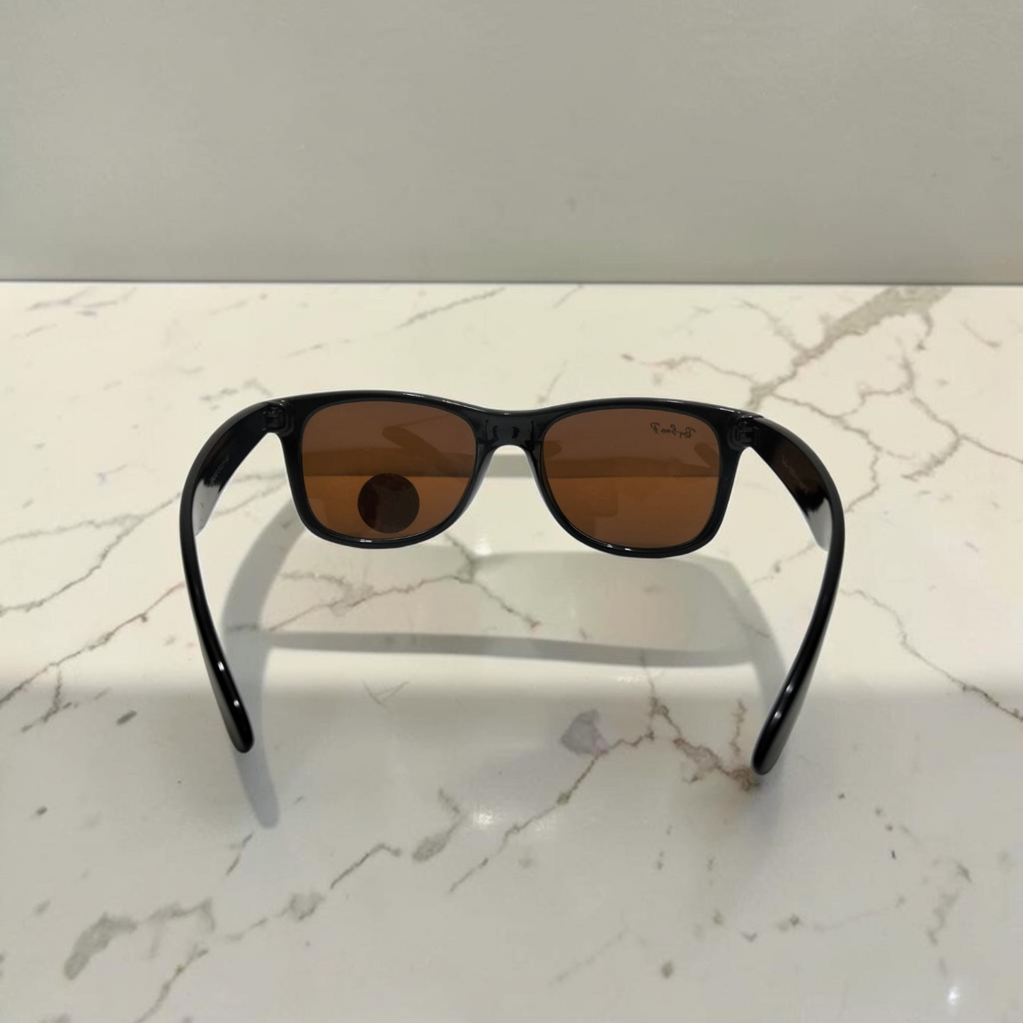 Inspiration of Ray-Ban Wayfarer Polarized Sunglasses Classic Black Frame with Brown Lenses