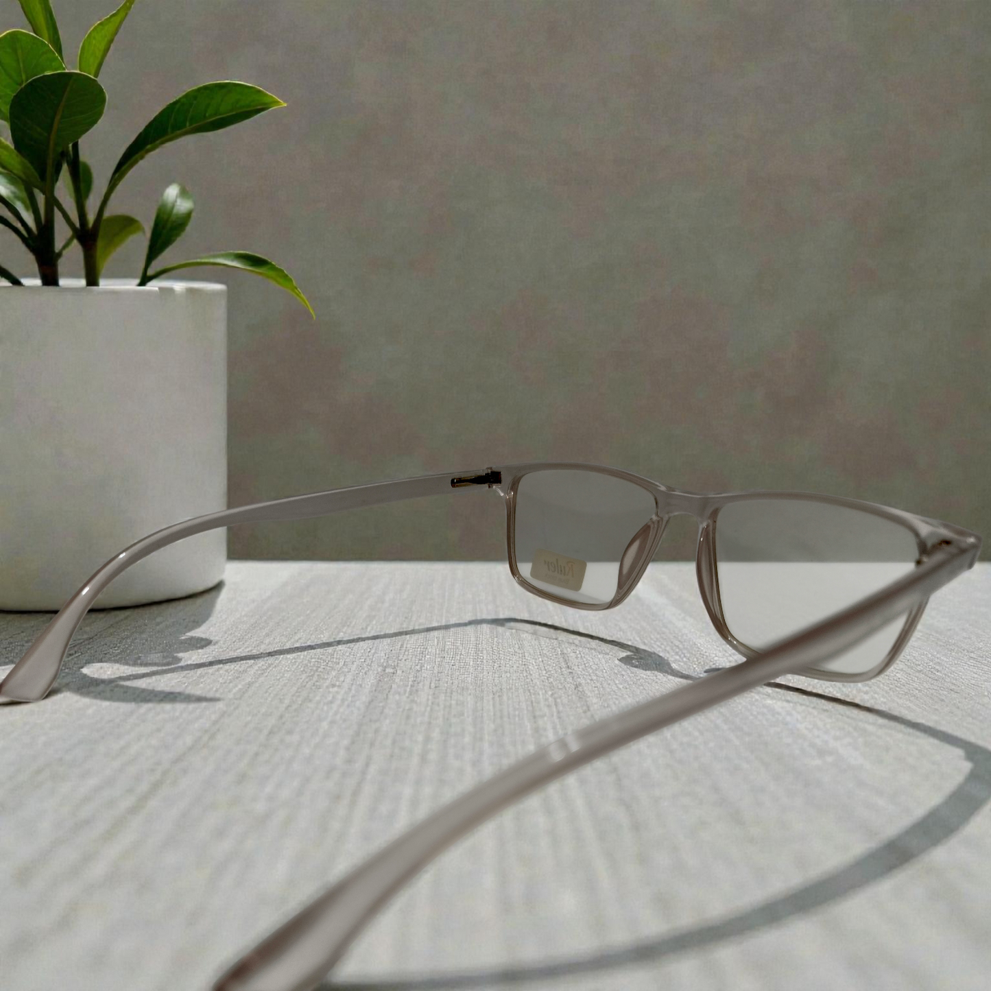 Transparent Brown Unisex Eyeglasses:Lightweight Rectangular Frame | Bird Eye Optics