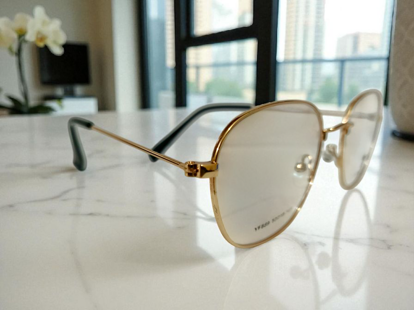 Vintage Round Golden Metal Frame Eyeglasses – Lightweight & Stylish by Bird Eye Optics