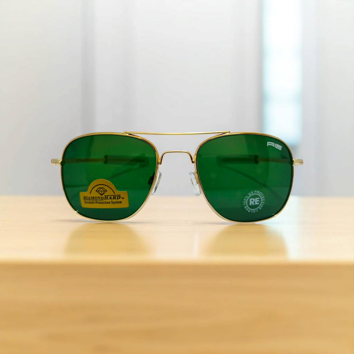 Golden Randolph Engineering Aviator Sunglasses – Diamond Hard® Scratch-Resistant, Made in USA.Trusted by U.S. Air Force Pilots