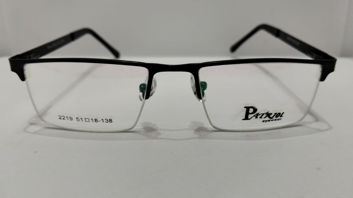 Front view of Parvel classic black full-rim prescription eyeglasses
