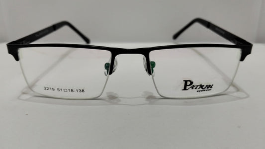 Front view of Parvel classic black full-rim prescription eyeglasses
