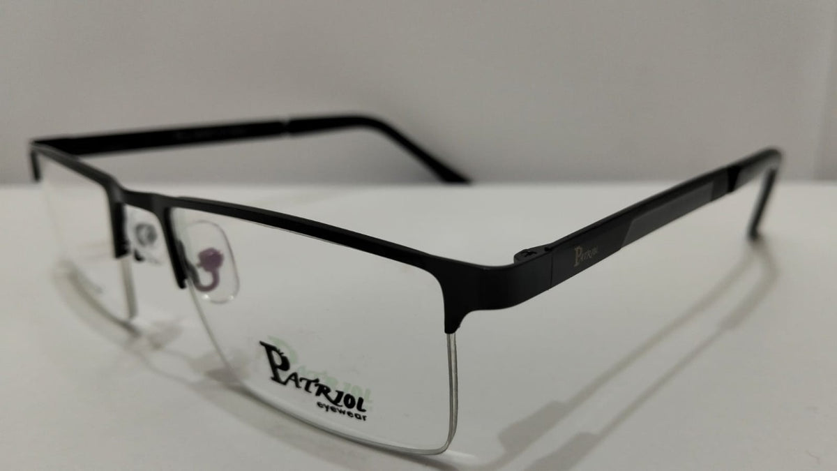 Side view of Parvel black prescription glasses