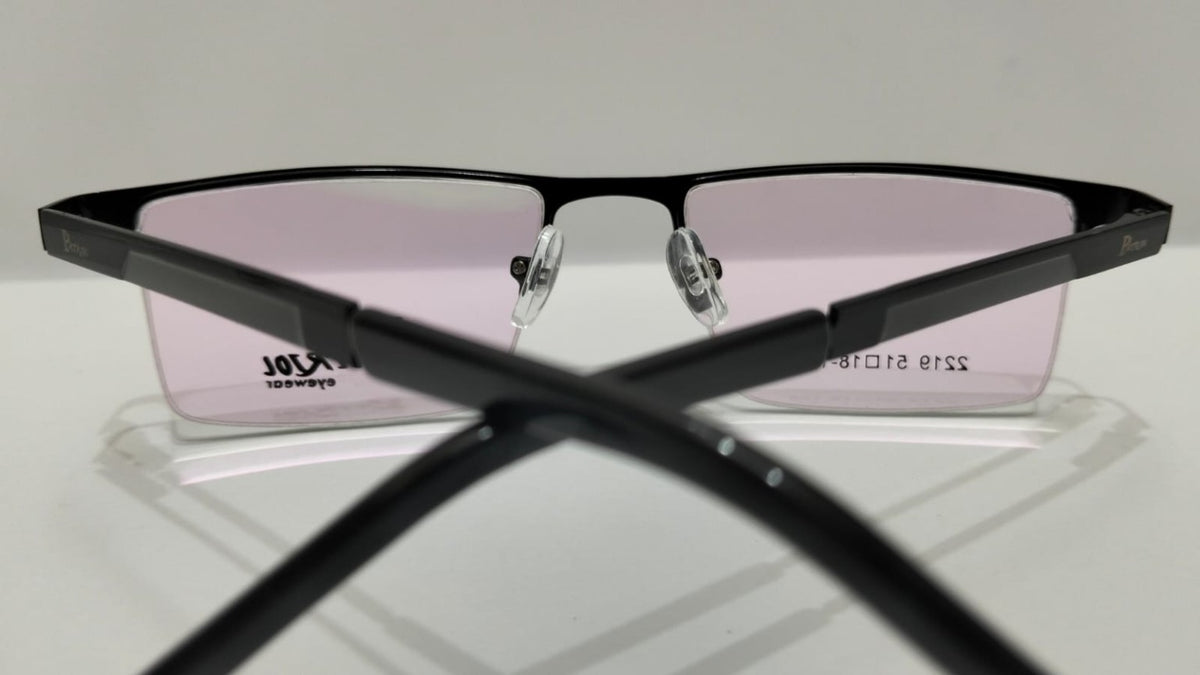 Inside temple detail of Parvel black eyeglasses