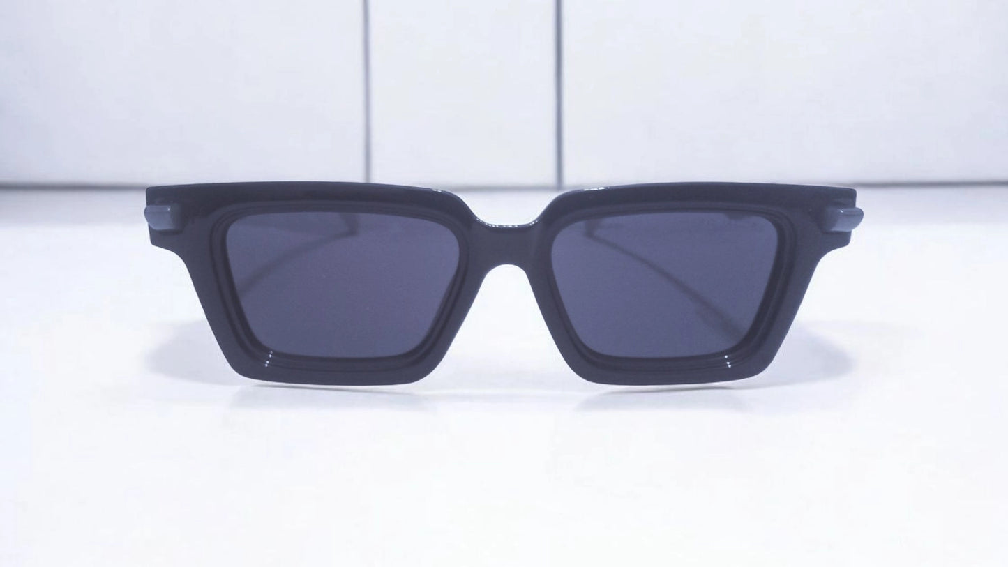 Marc Jacobs Bold Square Sunglasses - Black Frame with White Temples