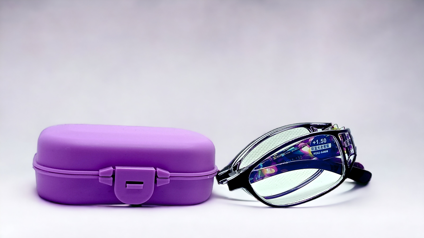 Female:Beautiful and stylish folding reading presbyopia eye sight glasses.