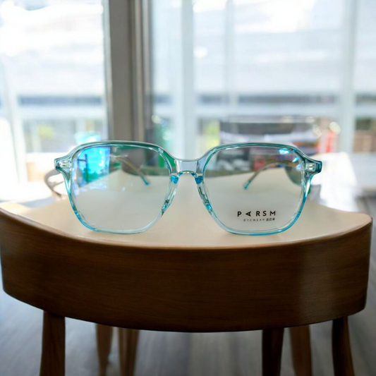 Modern Elegance: Stylish Transparent Blue Eyeglasses for a Trendy Look