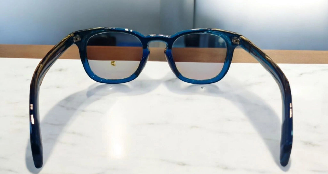 Bold Blue Transparent Eyeglasses – Modern Style with a Refreshing Edge