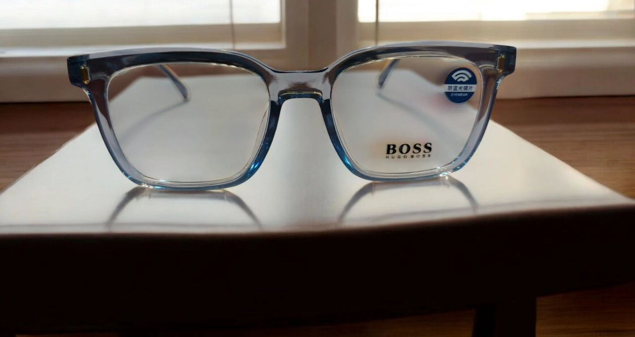 Hugo Boss Blue Transparent Eyeglasses – Elevate Your Look with Premium Style