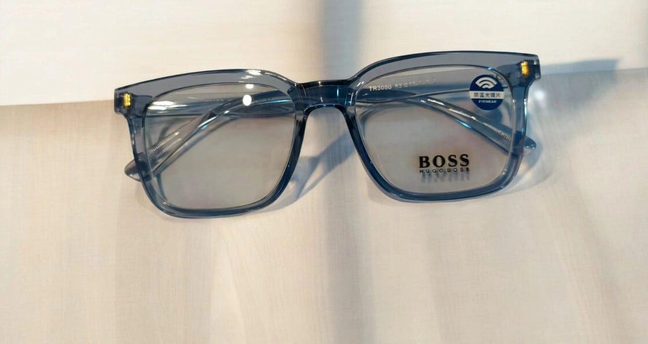 Hugo Boss Blue Transparent Eyeglasses – Elevate Your Look with Premium Style