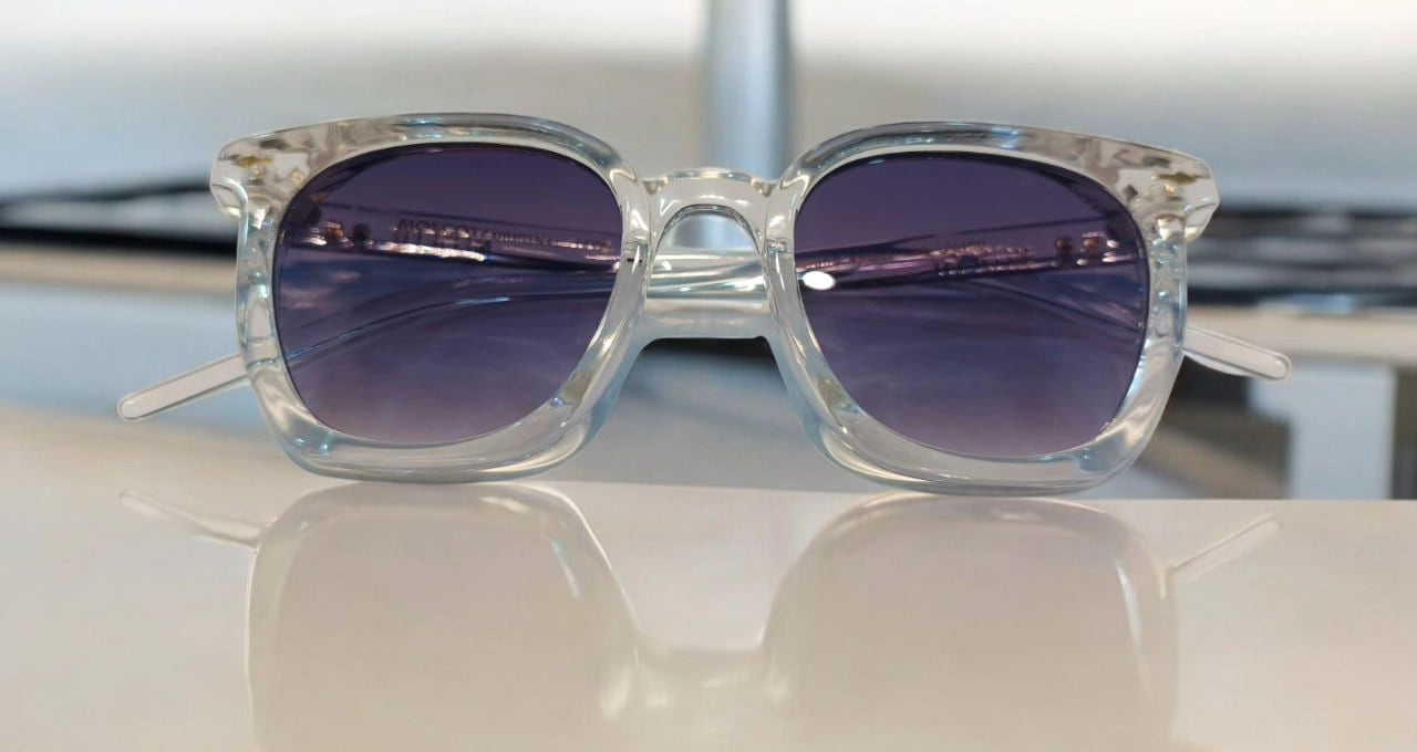 Frosted Vision: Trendy Clear Frame Sunglasses