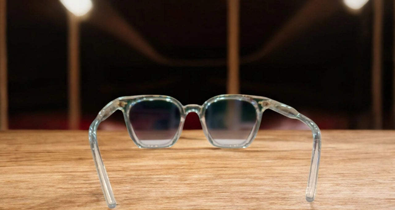 Frosted Vision: Trendy Clear Frame Sunglasses