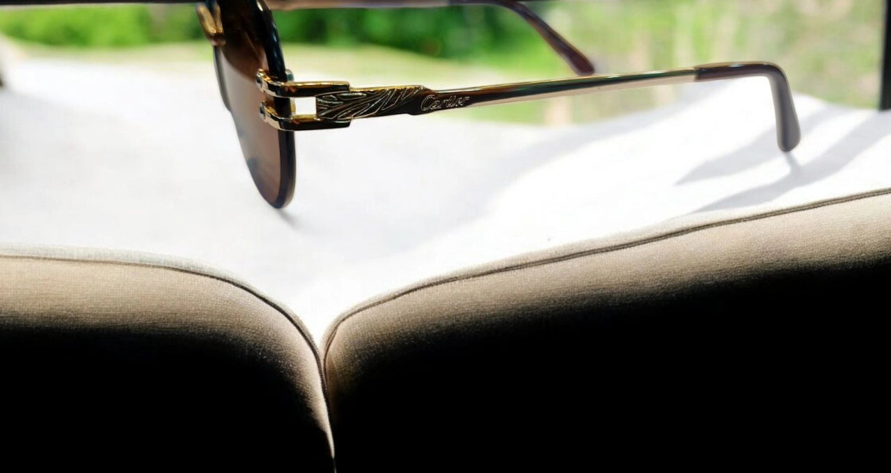 Sunset Vision: Classic Round Rimless Sunglasses