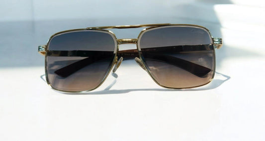 Elite Edge: Vintage Cartier Golden & Black Gradient Shades