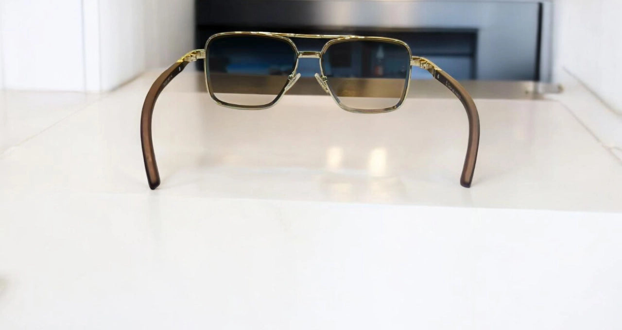 Elite Edge: Vintage Cartier Golden & Black Gradient Shades