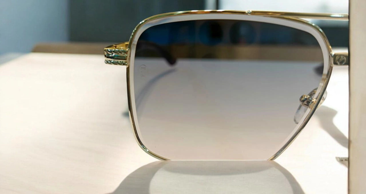 Elite Edge: Vintage Cartier Golden & Black Gradient Shades