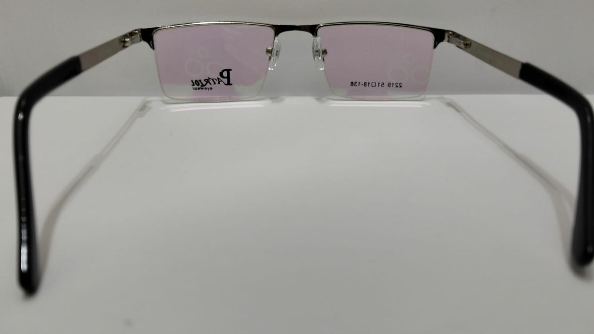 Patriol silver semi-rimless glasses, side view