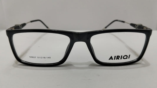 Front view of black AIRIQI 55607 full-rim rectangular eyeglasses