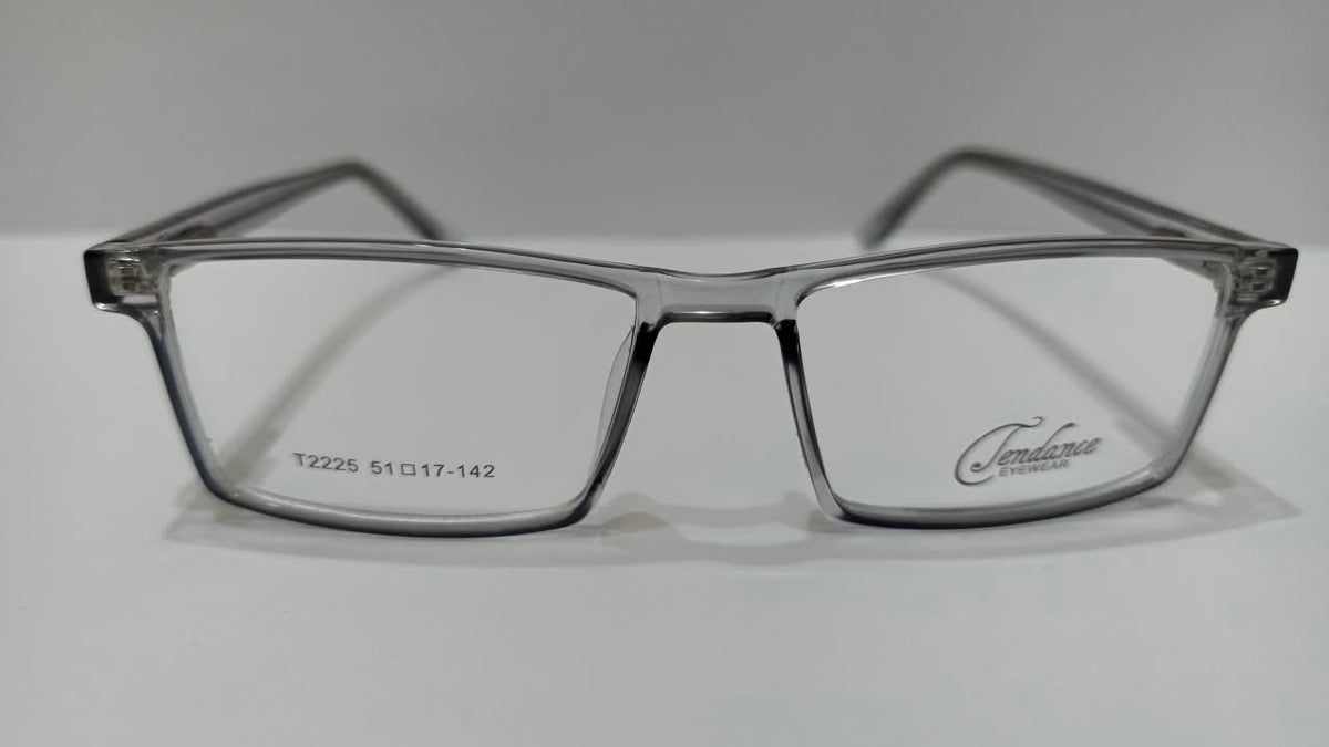 Tendence T2204 Transparent Smoke Gray Rectangular Prescription Glasses – 51-17-142