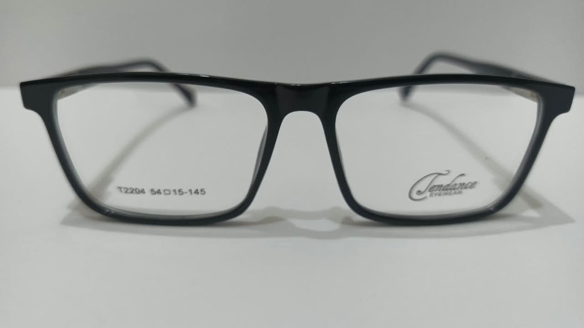 Front view of black Tendence T2204 rectangular eyeglasses