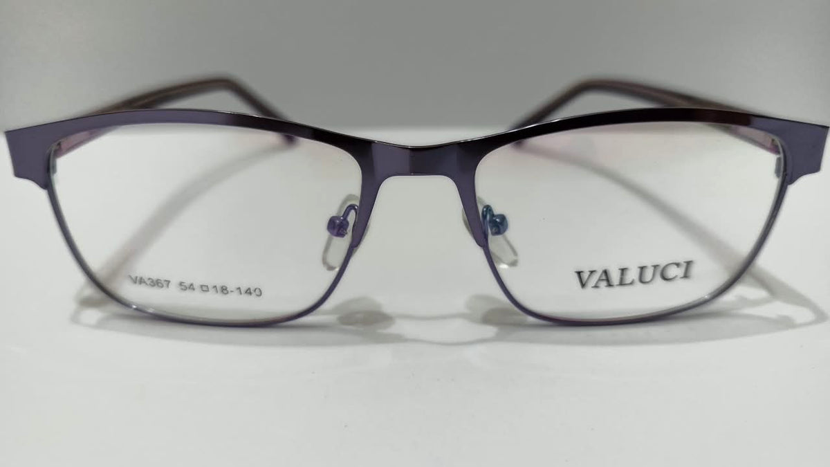 Front view of VALUCI VA367 purple gunmetal glasses