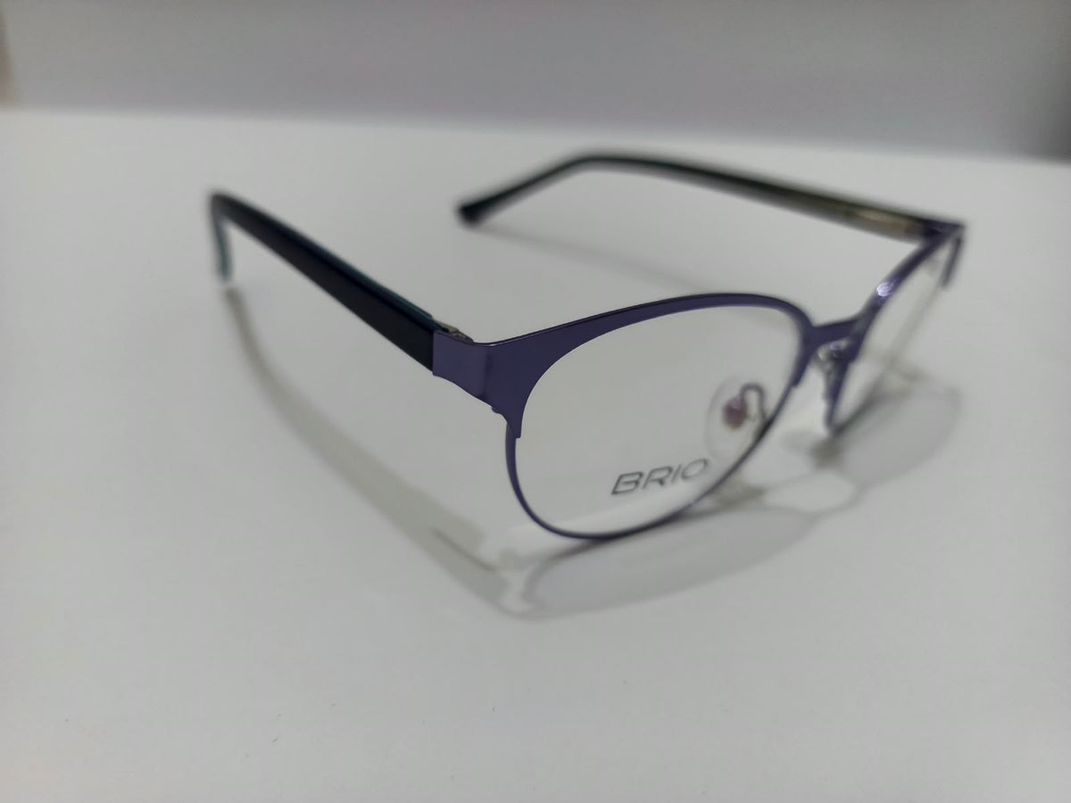 BRIO dark blue-violet round unisex prescription eyeglasses frame
