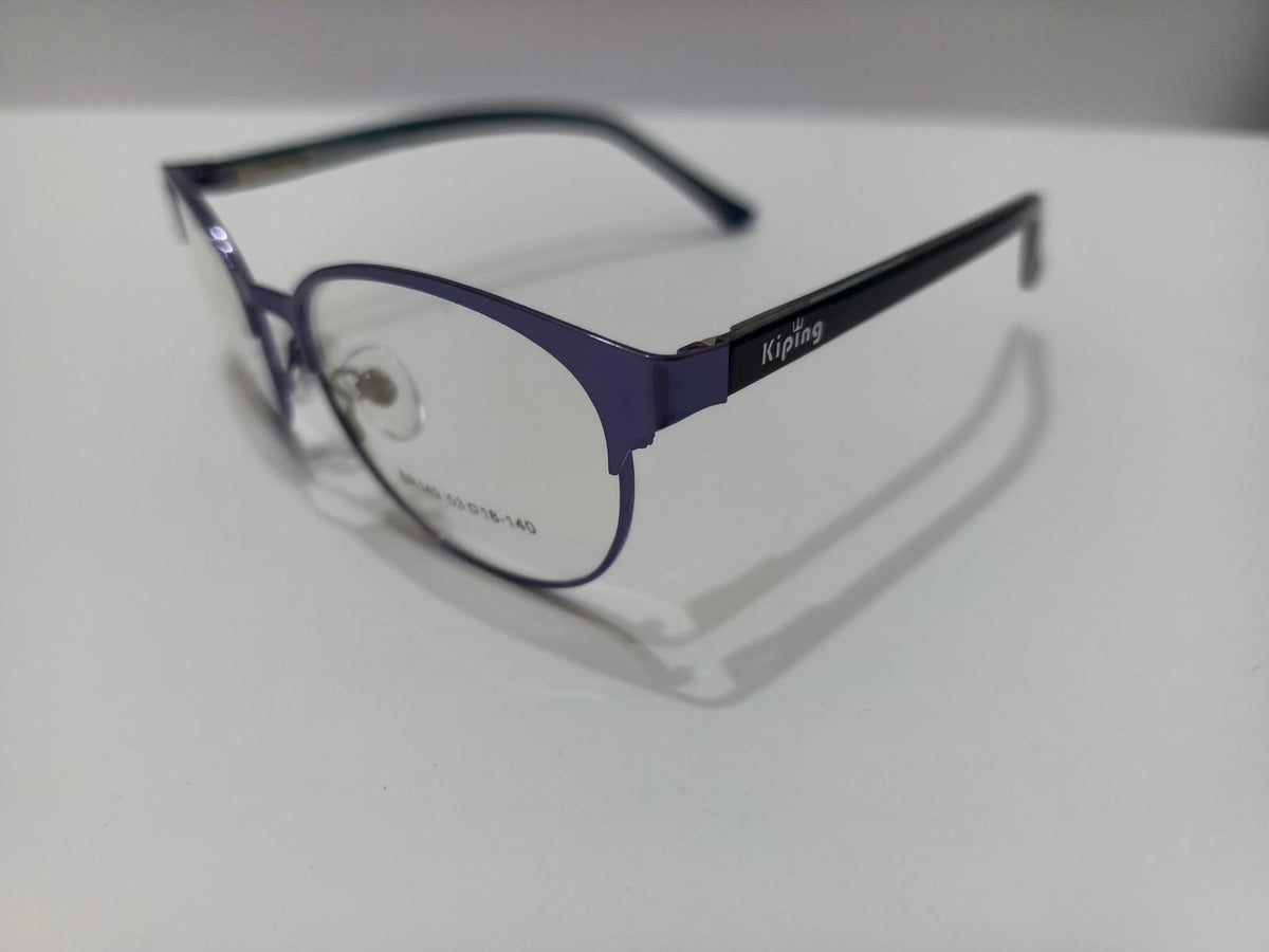 BRIO dark blue-violet round unisex prescription eyeglasses frame