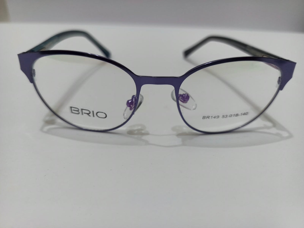 BRIO dark blue-violet round unisex prescription eyeglasses frame