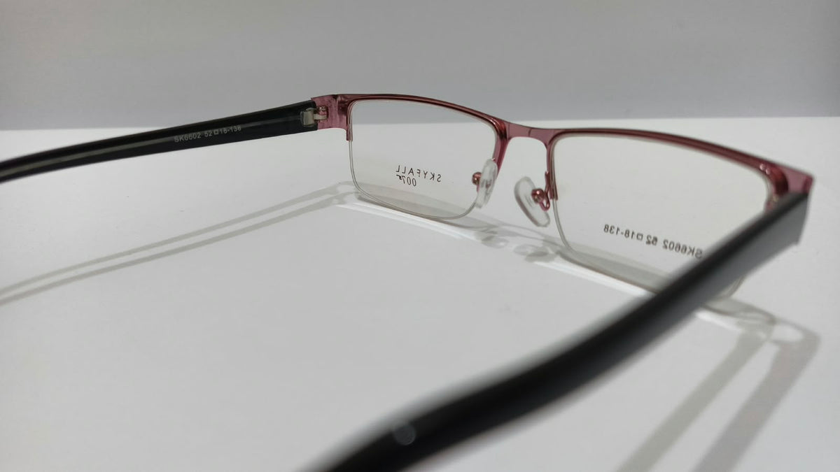 Rose pink and black SKYFALL SK6602 glasses, inside view