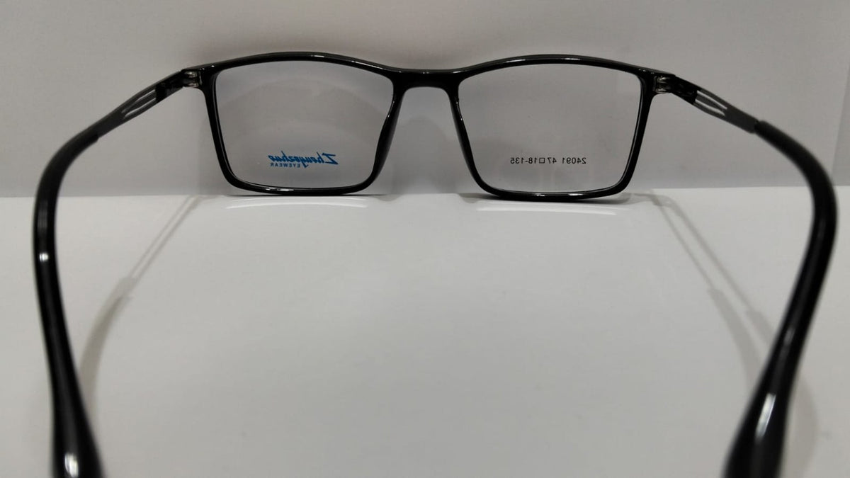 Black rectangular eyeglasses alternate view