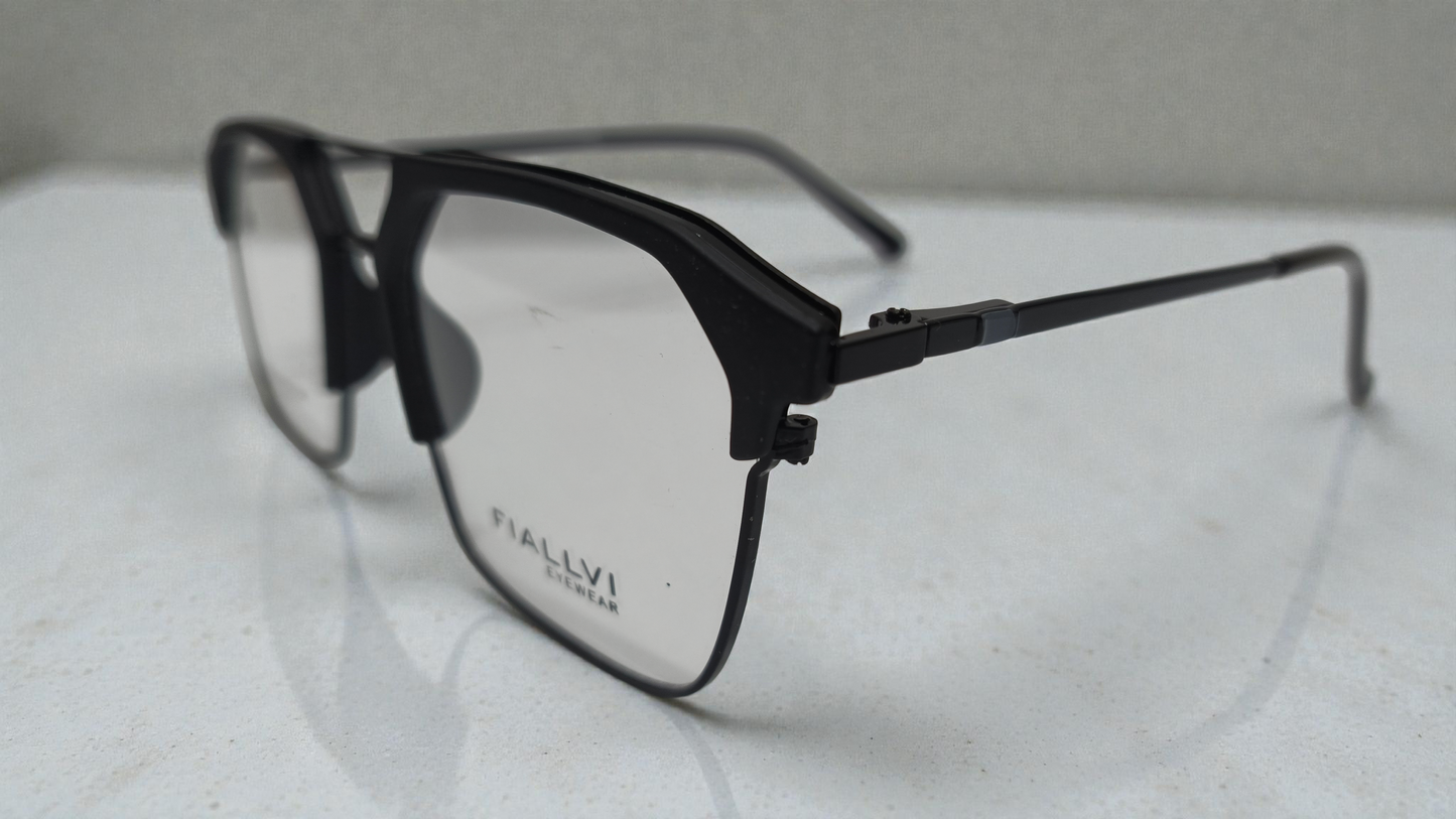 Noir Black Color Urban Architect:FIALLVI Geometric Frame by Bird Eye Optics Emart
