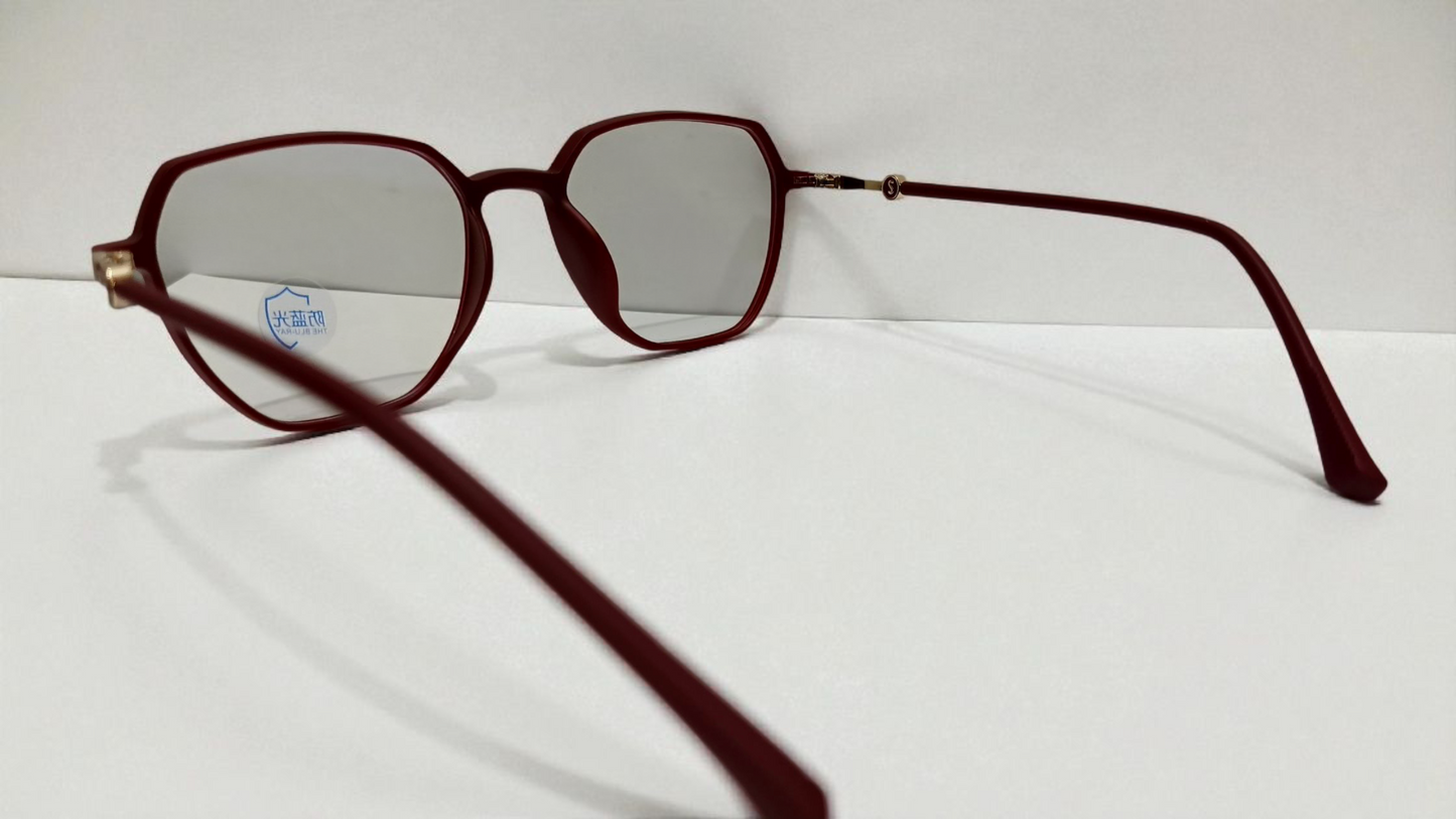 The Bold Burgundy Geometric frame.