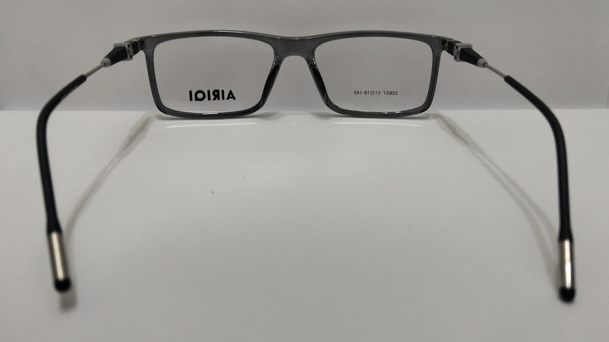 AIRIQI 55607 Executive Smoked Grey Rectangular Eyeglasses Frame  Unisex / Men's Lightweight Eyewear