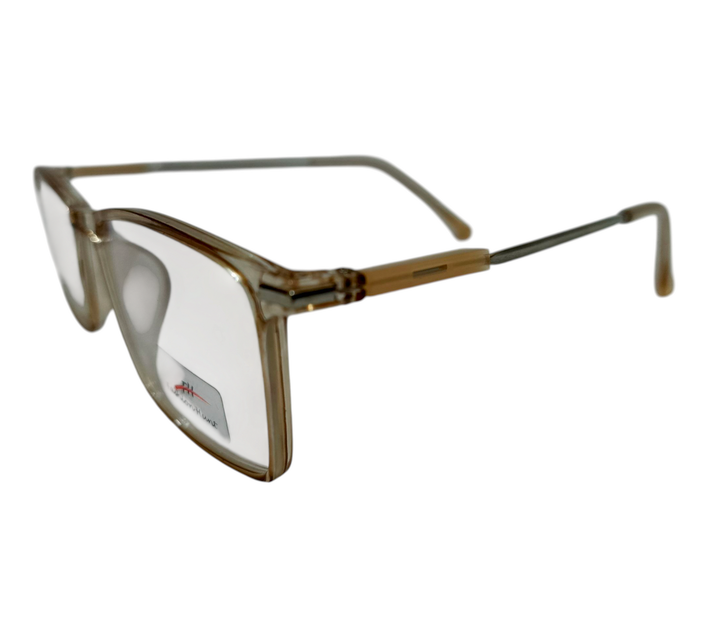 Transparent Brown Rectangular Eyeglasses - Lightweight & Stylish