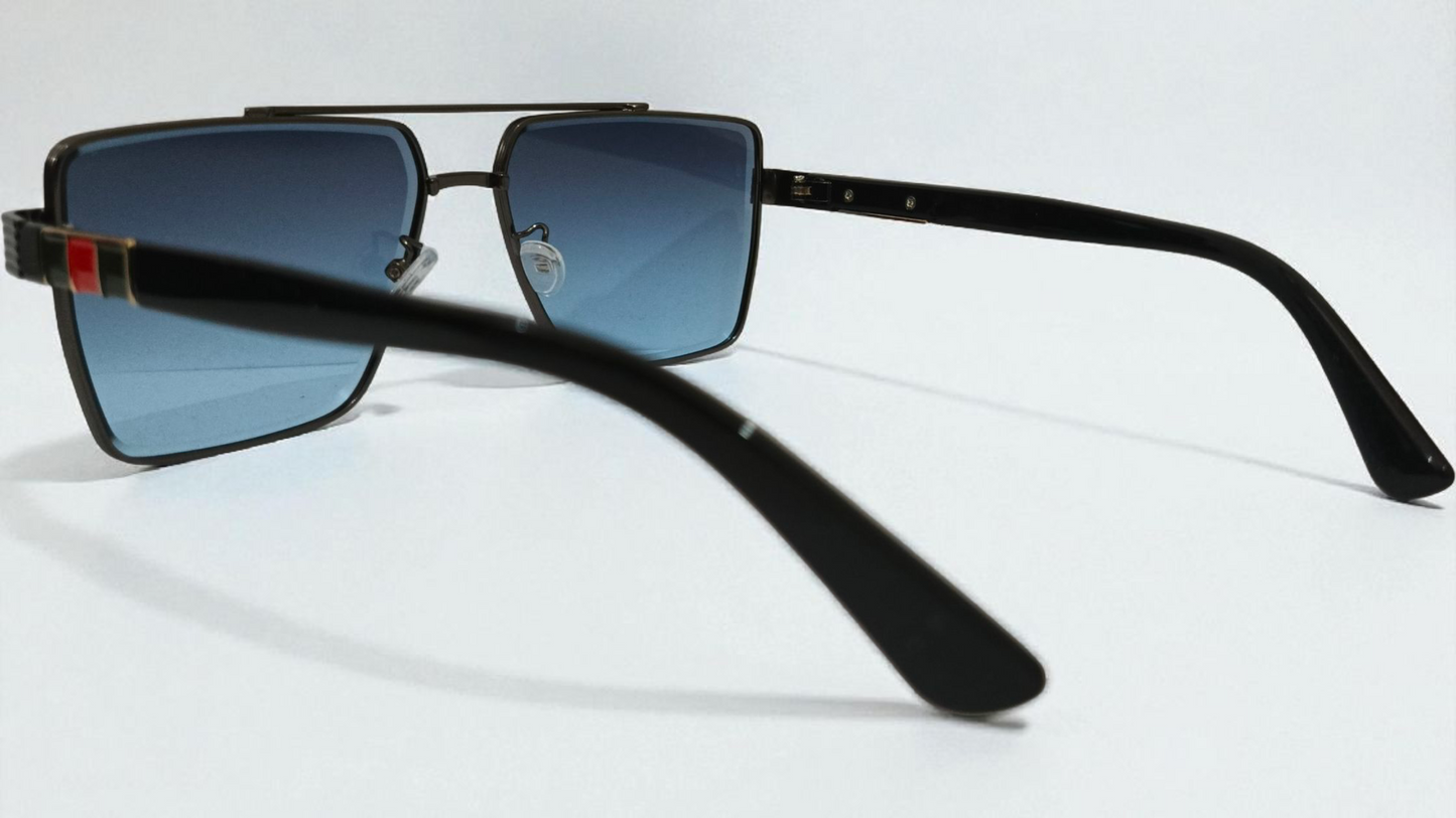The Maverick:Oversized Square Gradient Blue Designer Sunglasses