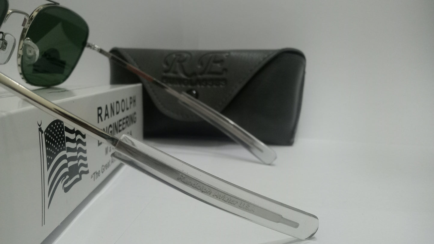 Silver Randolph Engineering Aviator Sunglasses – Diamond Hard® Scratch-Resistant, Made in USA.Trusted by U.S. Air Force Pilots