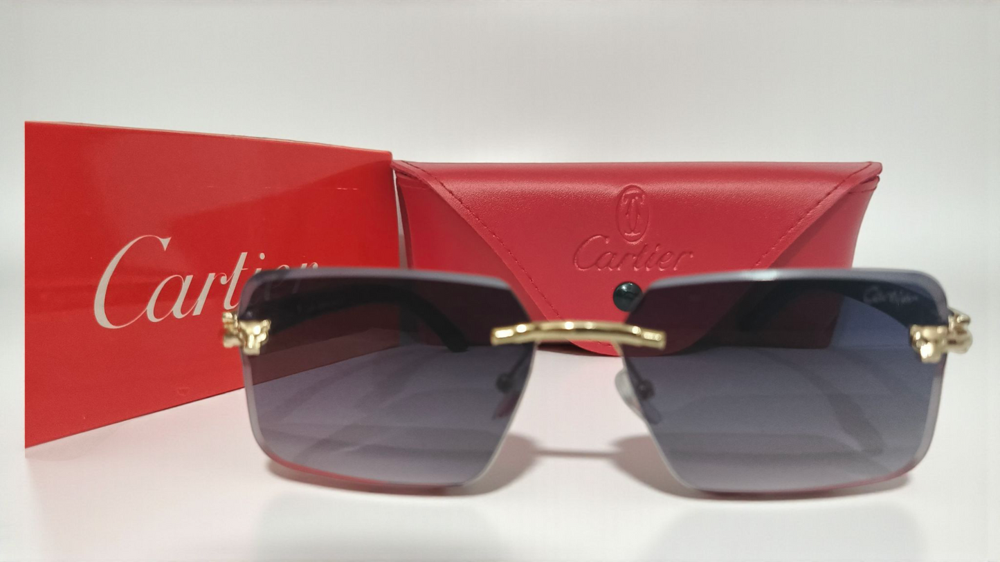 Cartier inspired Rimless Golden sunglasses by Bird Eye Optics
