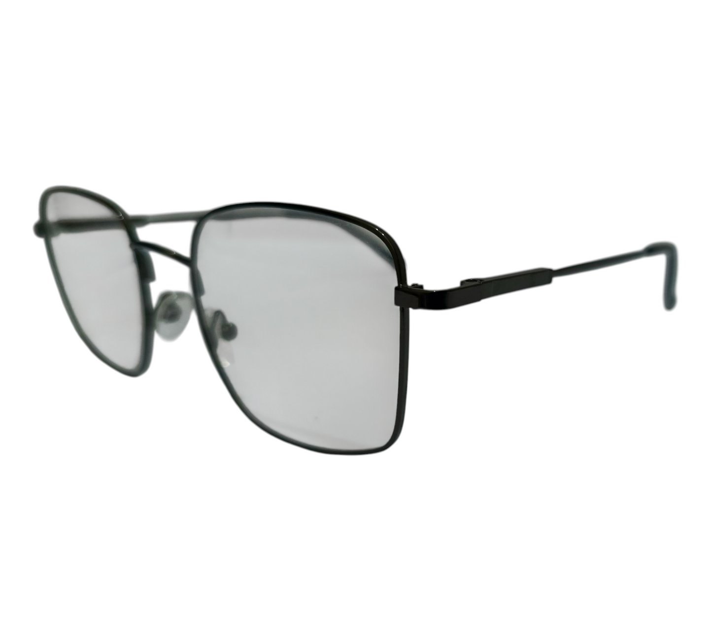 Sleek Black Aviator-Style Glasses - Modern Metal Frame Eyewear