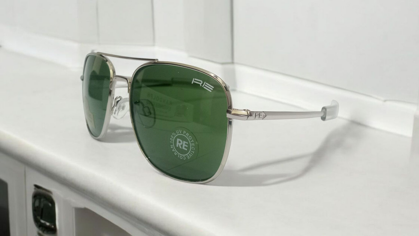 Silver Randolph Engineering Aviator Sunglasses – Diamond Hard® Scratch-Resistant, Made in USA.Trusted by U.S. Air Force Pilots
