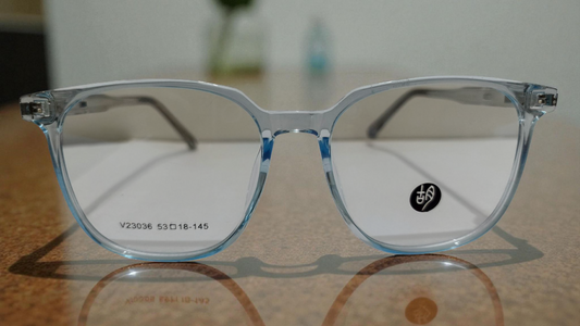 Crystal Clear Silver Bluish Unisex Eyeglasses – Lightweight Transparent Frame by Bird Eye Optics