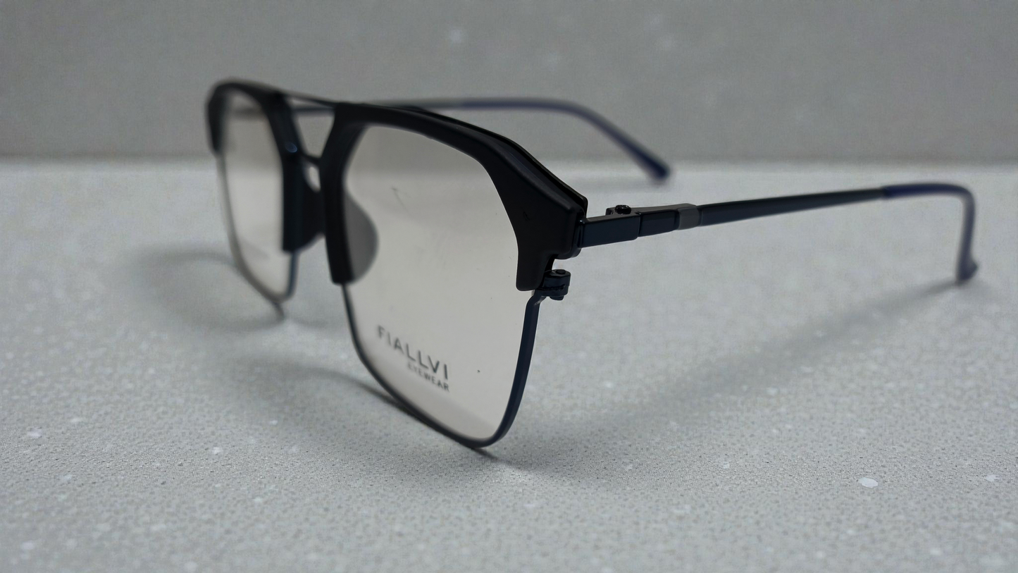 Black front with dark blue temples Color Urban Architect:FIALLVI Geometric Frame by Bird Eye Optics Emart