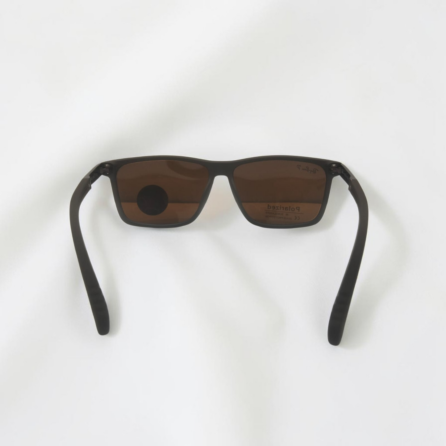Inspiration of Ray-Ban Justin Style Matte Brown Polarized Sunglasses.Premium Wayfarer Design for Men & Women