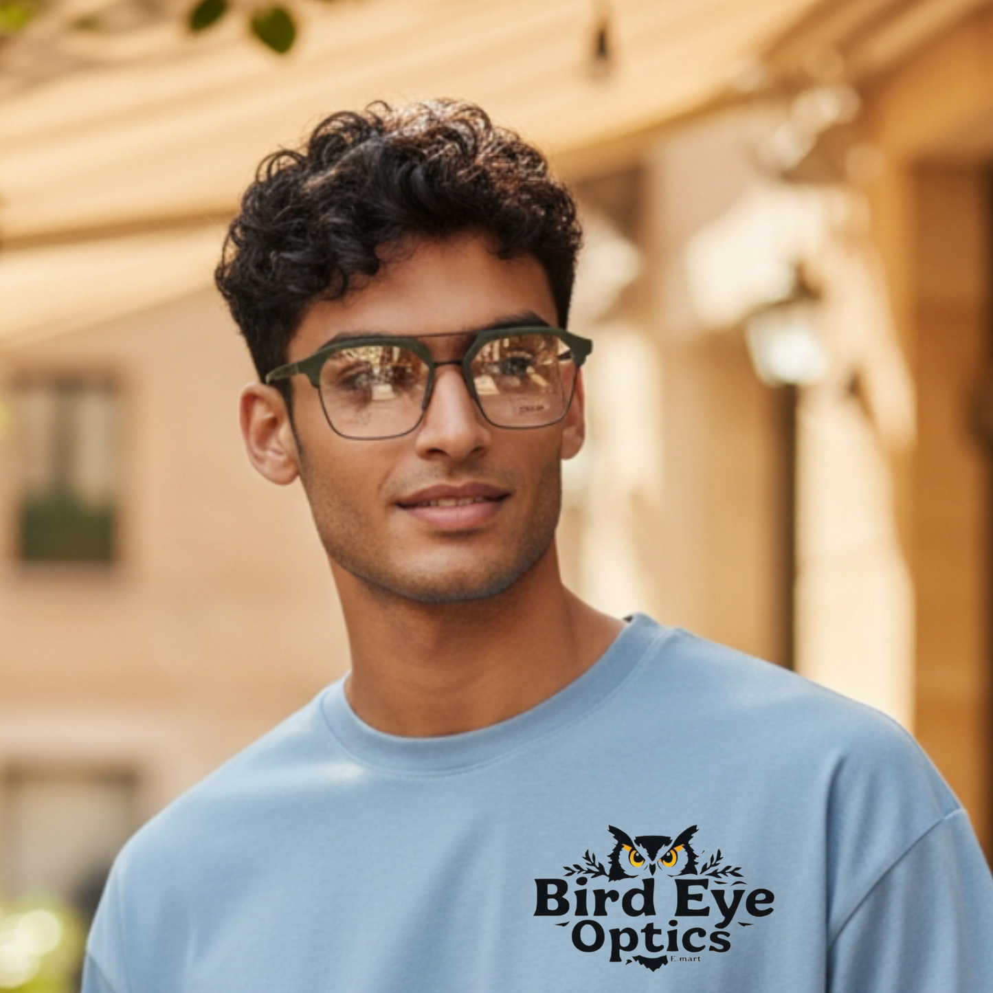 Gunmetal grey front with gunmetal grey lower rim, bridge and temples color urban Architect:FIALLVI Geometric Frame by Bird Eye Optics Emart