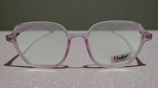 Voilet Blue Block Geometric Eyeglasses : Clear Lavender Unisex Frames