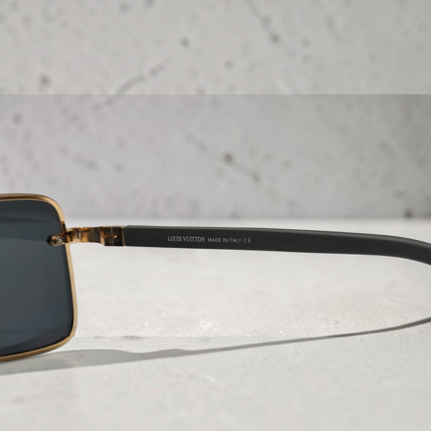 Louis Vuitton inspired Premium Golden Accented Square Navigator Sunglasses Unisex Modern Sophistication