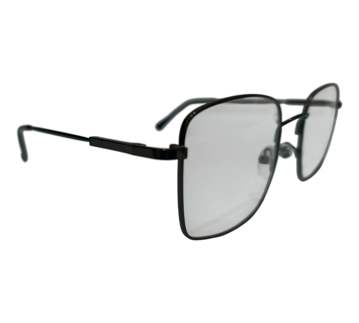 Sleek Black Aviator-Style Glasses - Modern Metal Frame Eyewear
