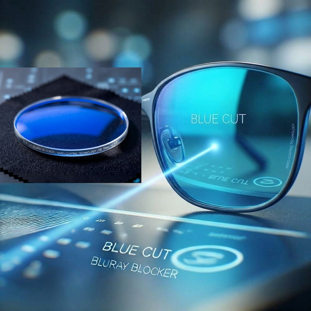 Blue Cut Lens (Blue Ray Blocker):نظر کے چشمہ کے  شیشے