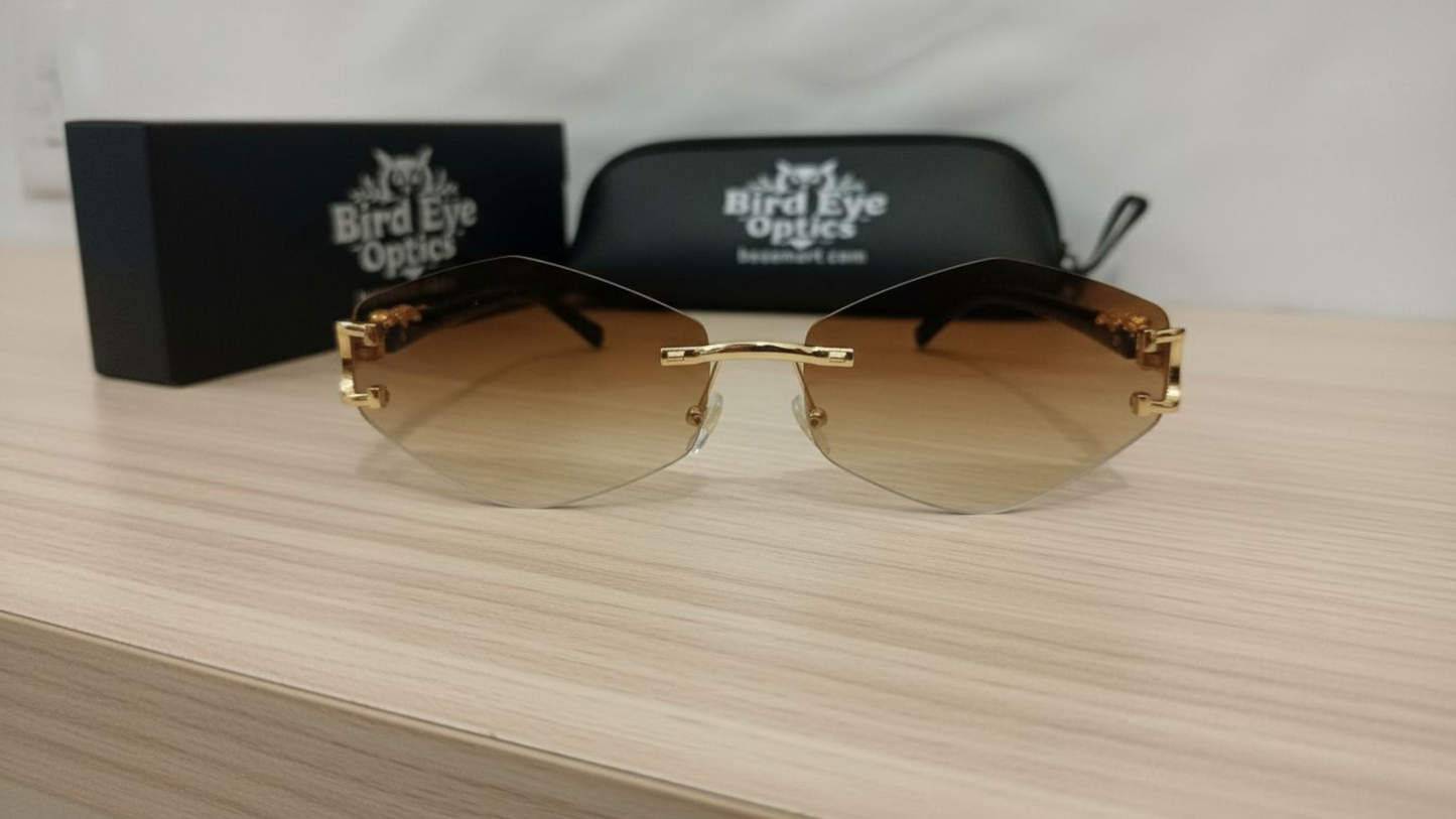 Stealth Luxe | Golden-Accent Diamond Cut brown Shades